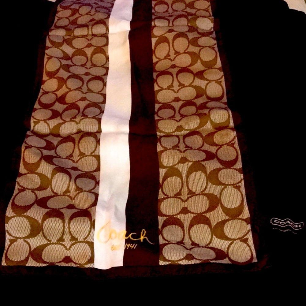 Coach brown & white stole
